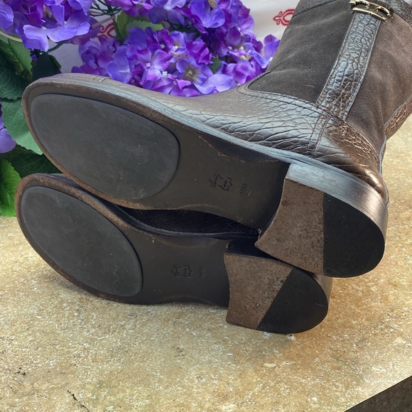 Tory Burch Corey Leather & Suede Boots SZ 10 - Picture 5 of 7